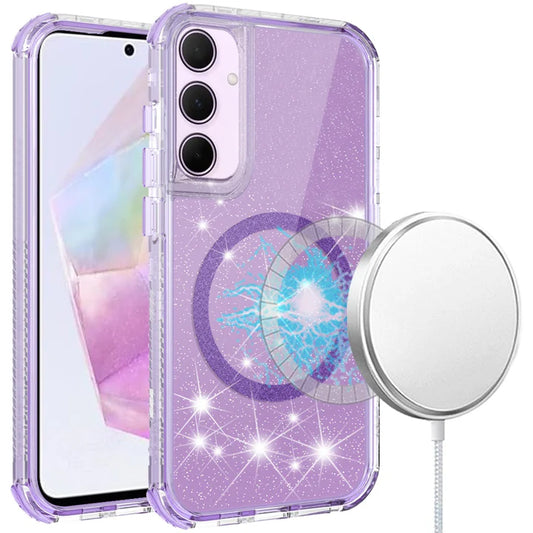 A36 Magnetic Ring Glitter 3in1 Hybrid Case